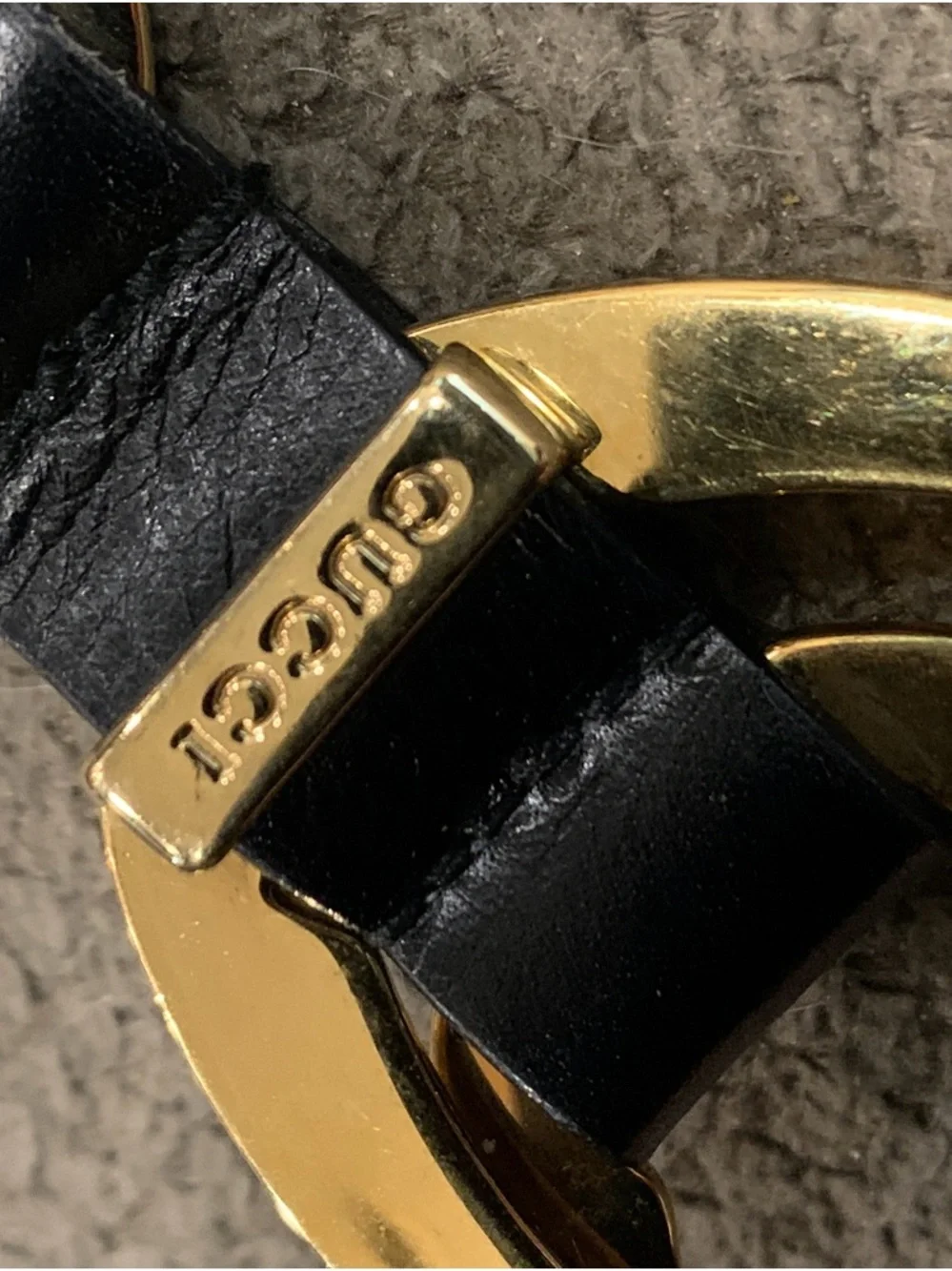 Vintage Gucci Black and Gold Chain-Link Women's Belt